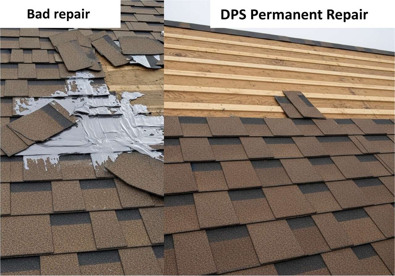 Damaged shingles Phoenix