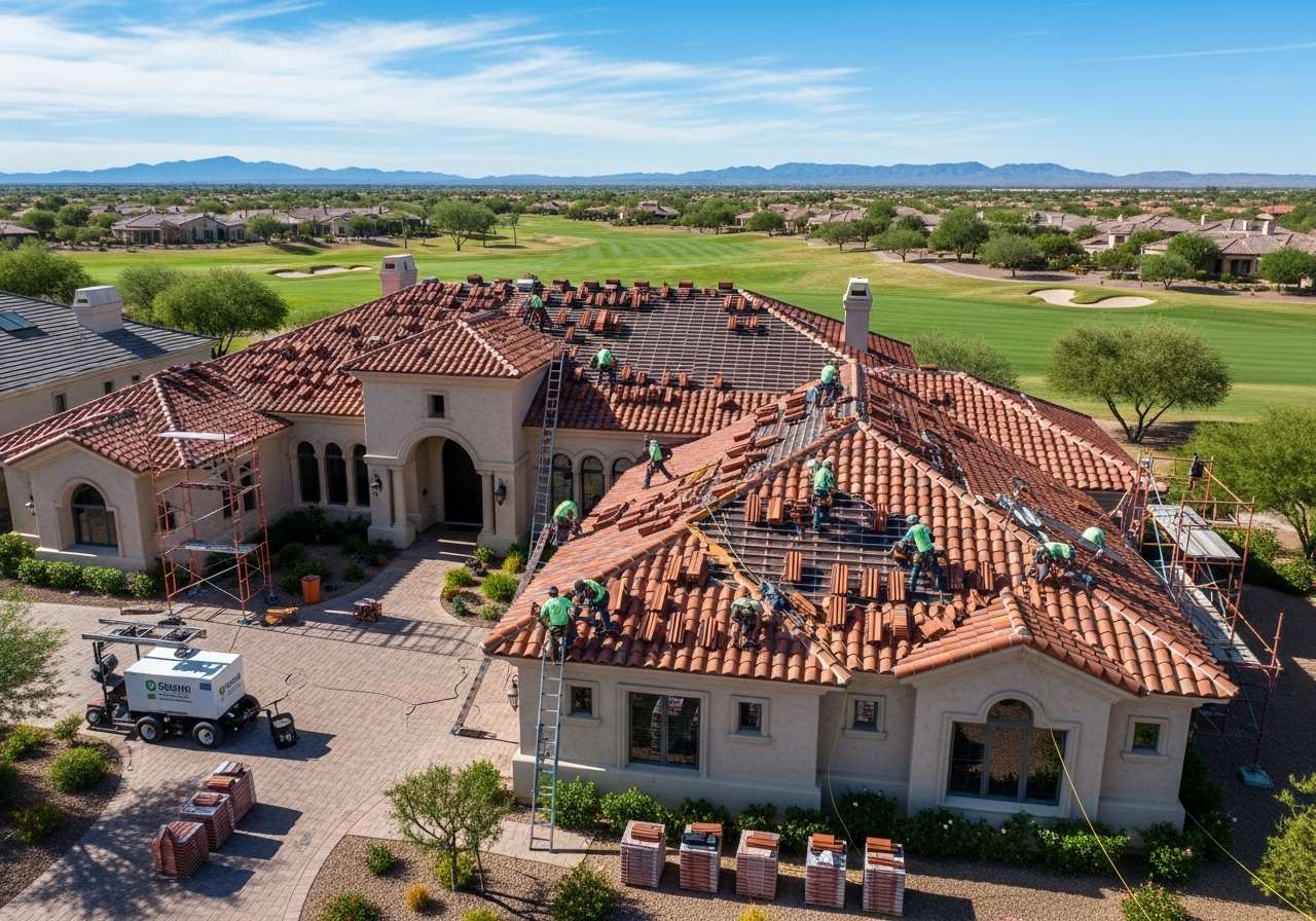 Roof repair in Dobson Ranch