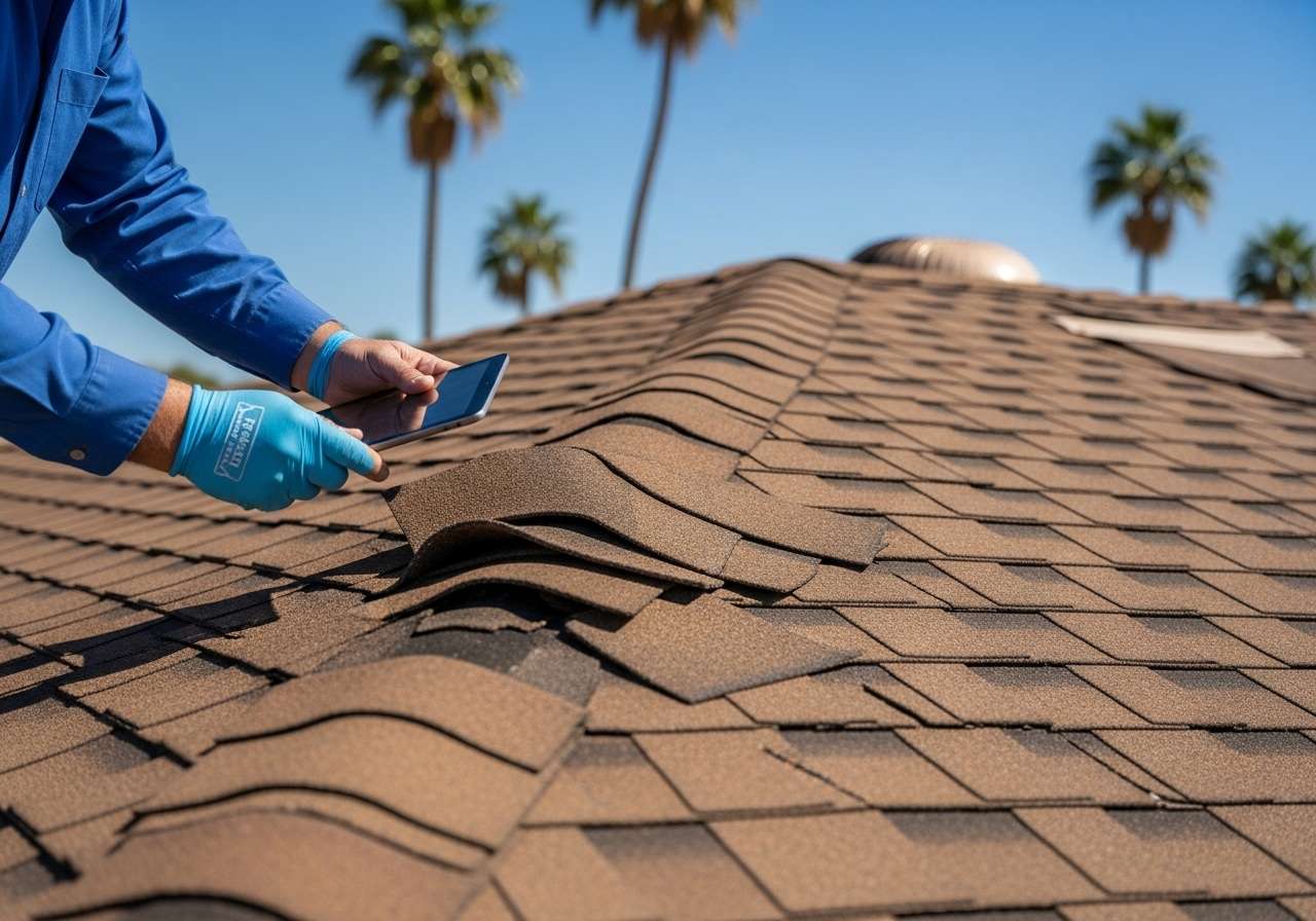 Damaged roof inspection Phoenix