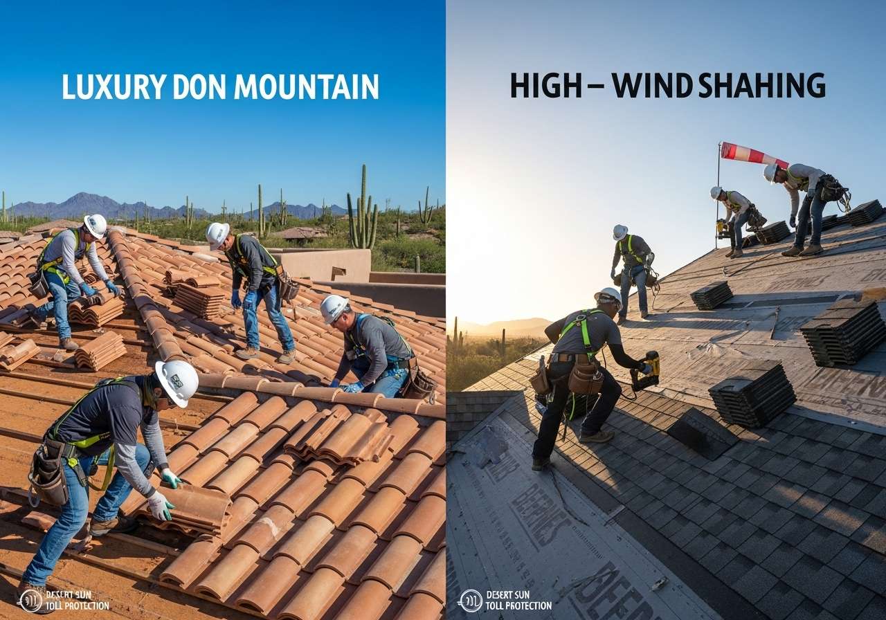 Tile and flat roof repair in Sabino Canyon